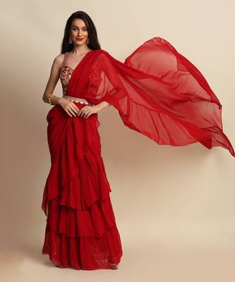Red Saree Set 2