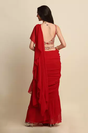 Red Saree Set