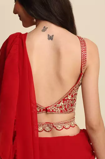Red Saree Set