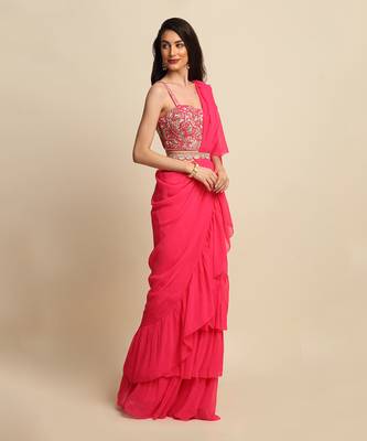 Fushia Saree Set 1