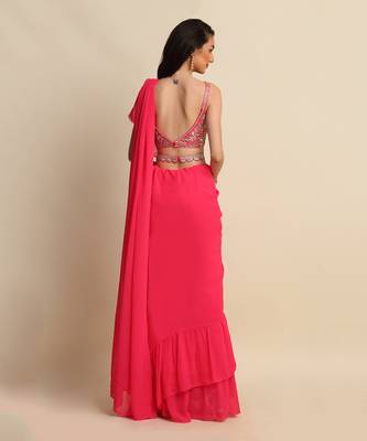 Fushia Saree Set 4