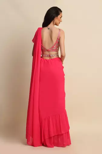 Fushia Saree Set