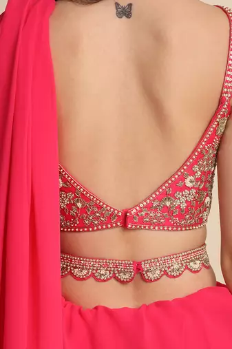 Fushia Saree Set