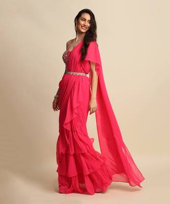 Fushia Saree Set 6