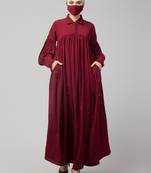 Designer Abaya With Shirt Collar and Balloon Sleeves