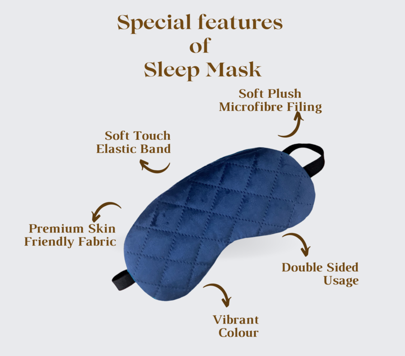 Travel Neck Pillow and Eye mask Set for Car Travel, Quilted Velvet Neck Rest, Flights for Men and Women.