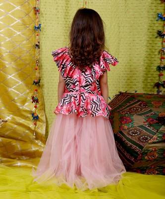 Pink Frilled Peplum skirt 2