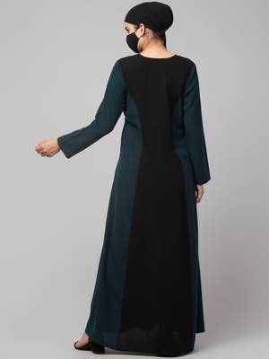 Designer Abaya In Dual Color With Show Button 5