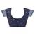Navy blue printed cotton saree with blouse