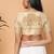 Salwar Studio Women's Beige Silk Blend Readymade Saree Blouse
