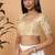 Salwar Studio Women's Beige Silk Blend Readymade Saree Blouse