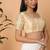 Salwar Studio Women's Beige Silk Blend Readymade Saree Blouse