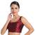 Salwar Studio Women's Maroon Silk Readymade Saree Blouse