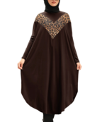 JSDC Casual Wear V Shape Animal Printed Top Kaftan Dress (Without Dupatta)