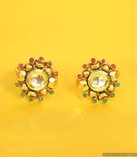 Multicolour Polki Toe Ring