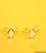 Pear Shaped Kundan Adjustable Toe Ring