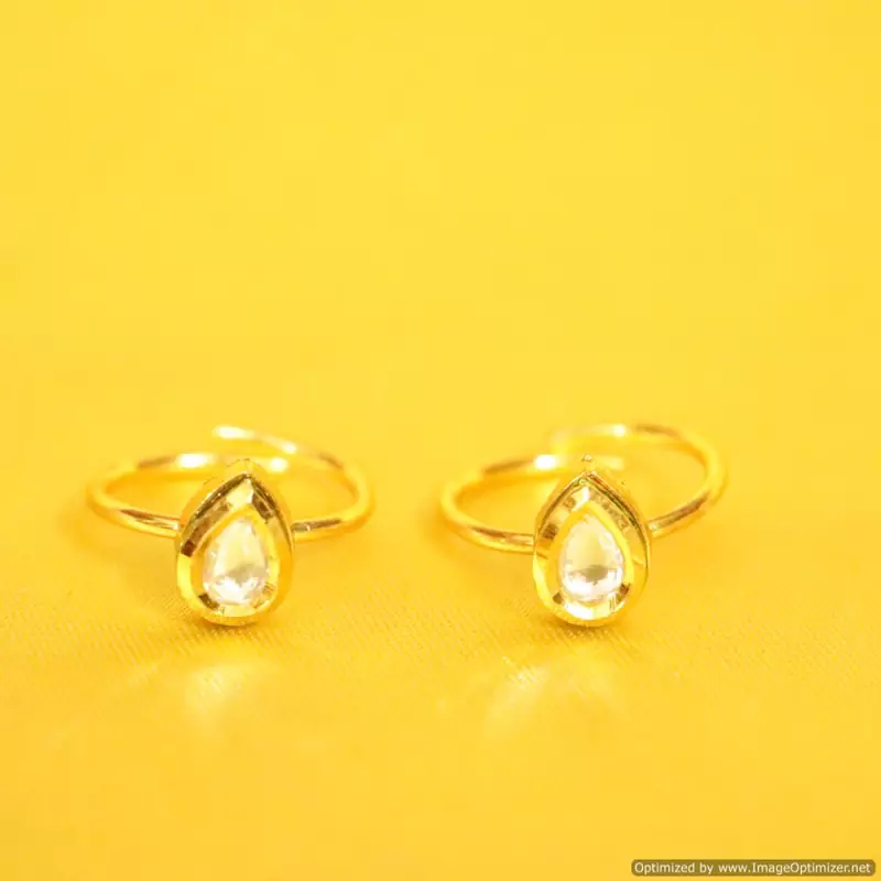 Pear Shaped Kundan Adjustable Toe Ring