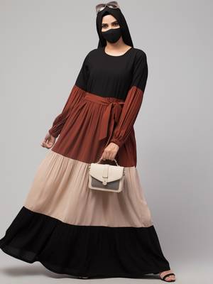 Multi Colored and Multi-Tiered Abaya Dress 2