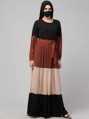 Multi Colored and Multi-Tiered Abaya Dress 3