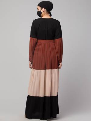 Multi Colored and Multi-Tiered Abaya Dress 5