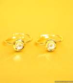 Round Shaped Kundan Adjustable Toe Ring