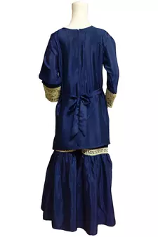 New Blue Coding Embroidery Sharara Slawar Suit Dress For Girls