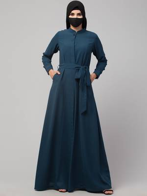 Elegant Abaya With Matching Belt in Nida Matte Fabric 1