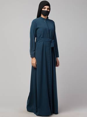 Elegant Abaya With Matching Belt in Nida Matte Fabric 3