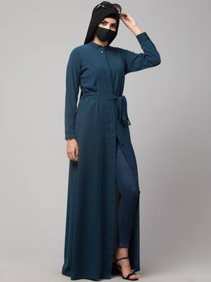 Elegant Abaya With Matching Belt in Nida Matte Fabric 4