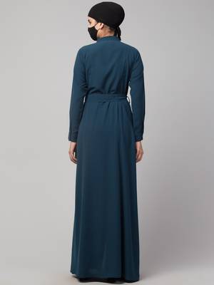 Elegant Abaya With Matching Belt in Nida Matte Fabric 5