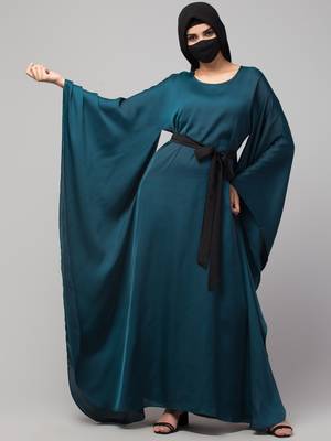 Designer Kaftan Like Dress With Belt in Nida Fabric 1