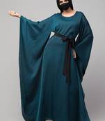 Designer Kaftan Like Dress With Belt in Nida Fabric