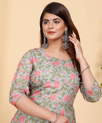 PartyWear Designer Light Sea Green Pure Cotton Plazzo Suit 3