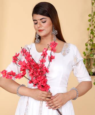 PartyWear Designer White Pure Cotton Plazzo Suit 3