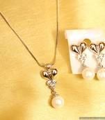 Silver Elegant Pearl Pendant Set