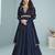 Navy blue embroidery georget semi stitch anarkali gowns