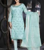 Rama Green Colour Modal Chanderi Designer Straight Suits