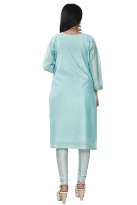 Rama Green Colour Modal Chanderi Designer Straight Suits 3