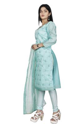 Rama Green Colour Modal Chanderi Designer Straight Suits 4