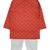 Snowflakes Boys Kurta With Diamond Prints & Pyjama Set  - Orange