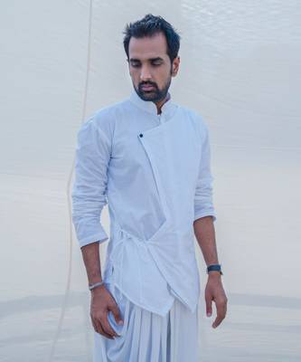 White Divine Cotton Kurta 4