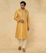 Mustard yellow emb. Kurta set