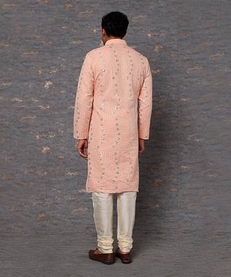 Pink Emb. Shirt Collar Kurta Set 2