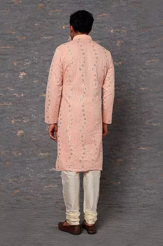 Pink Emb. Shirt Collar Kurta Set
