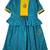Snowflakes Girls Lehenga, Choli & Jacket Set - Green & Yellow