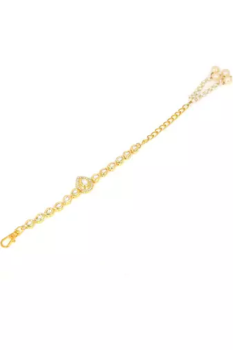 Handcrafted Gold Kundan bracelet with pearls