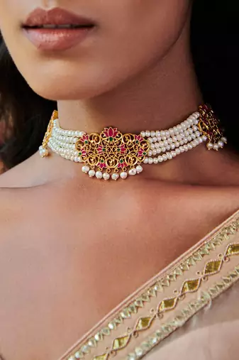 Maharani Lotus Bracelet In Pink Enamel