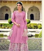 Light Purple embroidery hand work silk stitched indowestern gowns