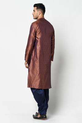 DEYANN Jacquard Silk Woven Desilgn Kurta With Dhoti Pant Set For Men 3