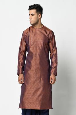 DEYANN Jacquard Silk Woven Desilgn Kurta With Dhoti Pant Set For Men 4